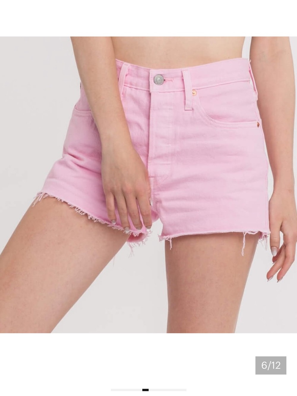Levi’s 501 pink cutoff shorts size 28, gently used